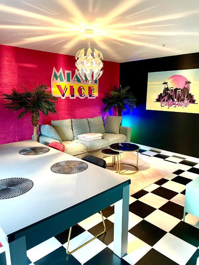 Capsule Miami Vice - Jacuzzi - Billard - Ecran Cinema & Netflix - Ping-Pong - Nintendo & Jeux- Liévin Eksteriør billede